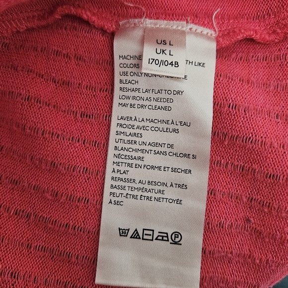 Maeve by Anthropologie Vanna Coral Pink Ribbed Top Size L - Picture 7 of 10